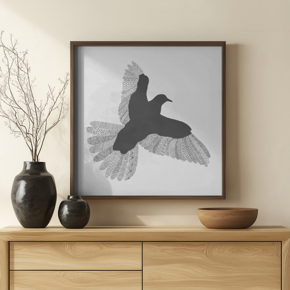 Bird Grey Poster